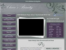 Tablet Screenshot of claires-beauty.co.uk
